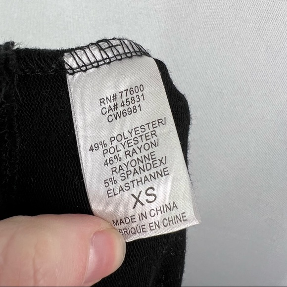 Chaser Love Knit Joggers Black Brushed Fleece Drawstring Cutout Lounge XS - Picture 5 of 6